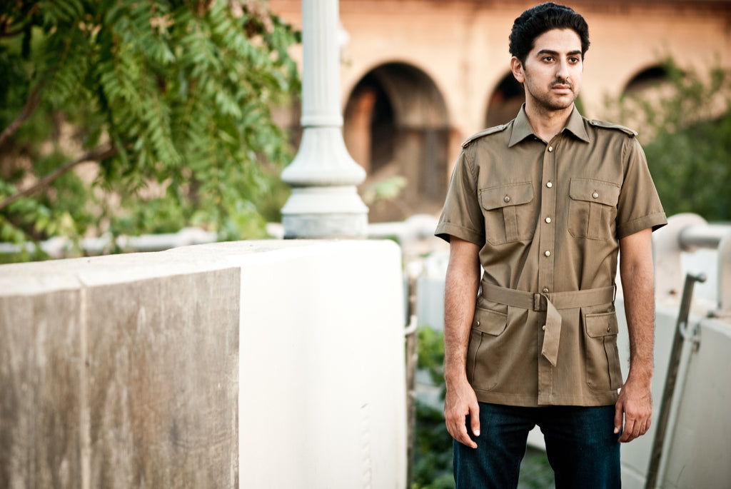 Brown Safari Style Shirt Italy