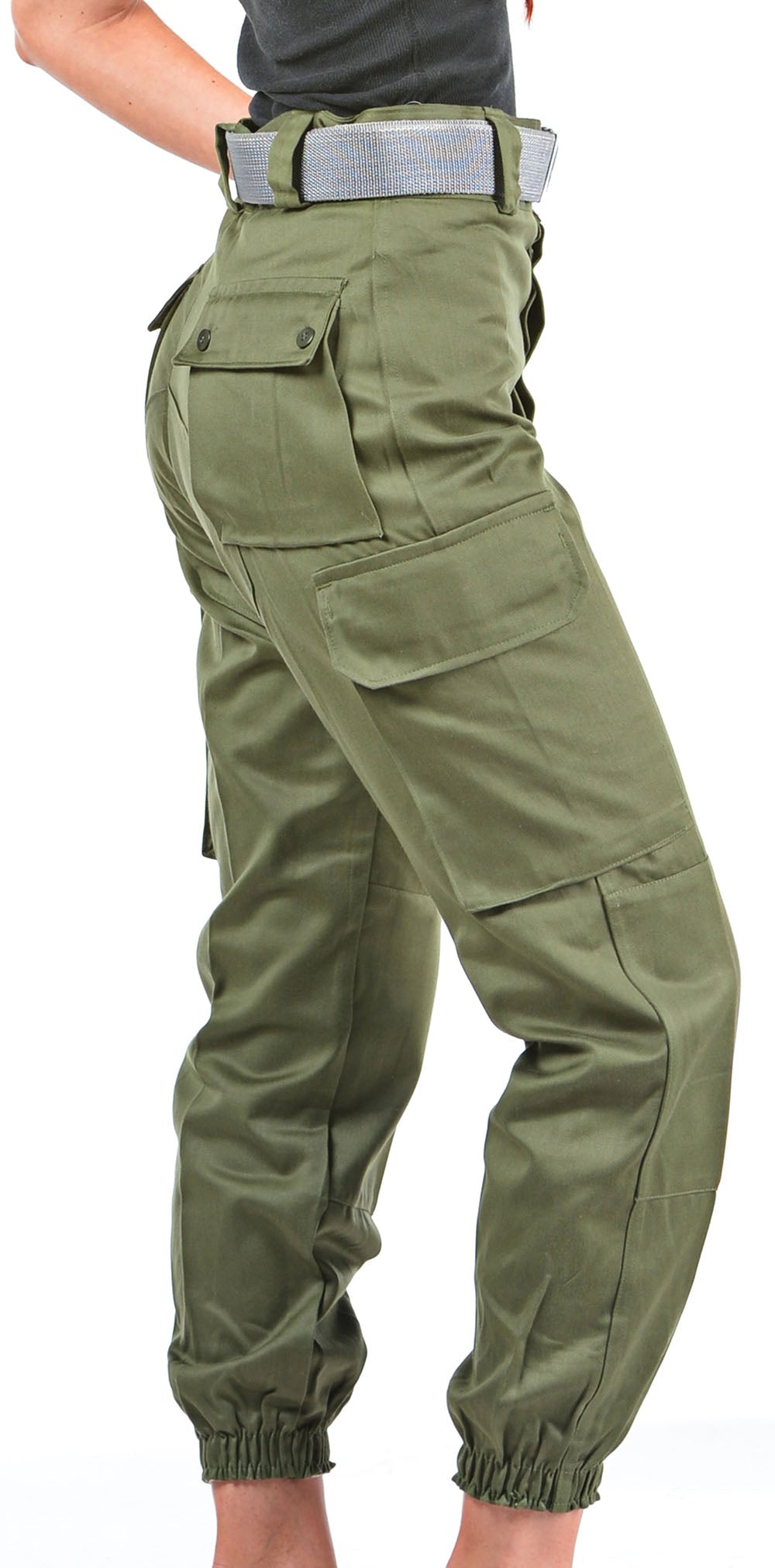 Army Green Straight Cargo Pants Summer Girl Solid Trousers Mori