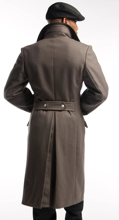 Black Collar Gray Overcoat - Top Rank Vintage